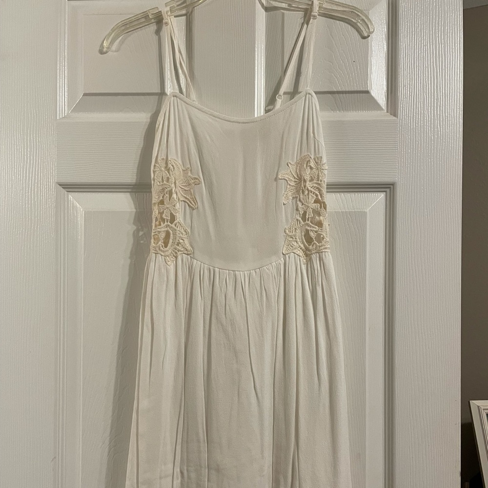 White, side cut out dress